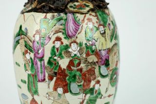 An 19th C Chinese Porcelain NanKing Crackleware Warrior Vases 5