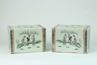 A Beautifull Antique Mirrored Qian Jiang Cai Style Porcelain Pillows 6