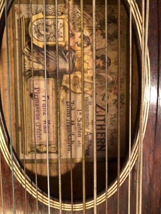 Antique 32 String Zither Auto - harp by Franz Kau with Case Alle Attention Zithern 3