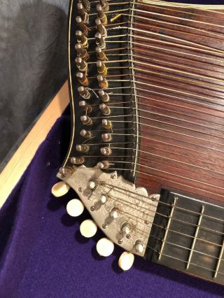 Antique 32 String Zither Auto - harp by Franz Kau with Case Alle Attention Zithern 5