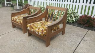 Vintage Solid Walnut Mid Century Modern Lounge Chairs Mccobb Kroehler Raymor