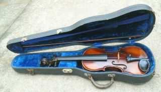 Old Us Jackson Guldan Full Size Playable Violin With Case With Bow