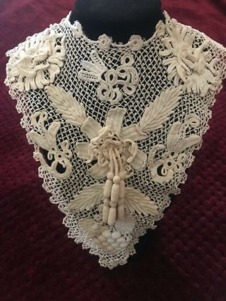Extraordinary Handmade Ladies Blouse Front - Venise Lace With Large Flowers
