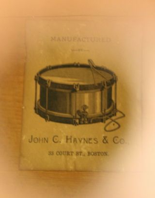 Antique 19thC John C.  Haynes Boston,  Birdseye Maple,  Field Snare Drum,  NR 8