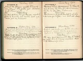 Handwritten Diaries Loomis Himberger Fremont Nebraska Manhattan Model 1916 - 1947 11
