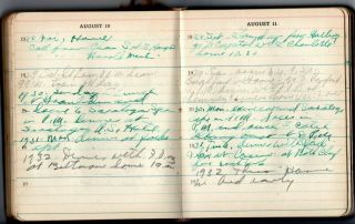 Handwritten Diaries Loomis Himberger Fremont Nebraska Manhattan Model 1916 - 1947 5