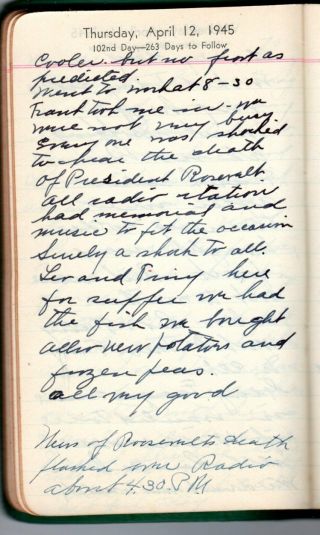 Handwritten Diaries Loomis Himberger Fremont Nebraska Manhattan Model 1916 - 1947 7