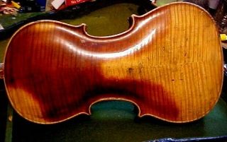 ANTIQUE STAMPED STAINER 4/4 VIOLIN W/ A GORGEOUS TIGER MAPLE BACK NOTHING INSIDE 3