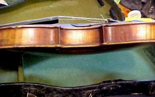 ANTIQUE STAMPED STAINER 4/4 VIOLIN W/ A GORGEOUS TIGER MAPLE BACK NOTHING INSIDE 5