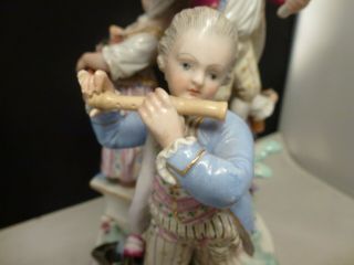 Big 19th Ce.  Meissen Porcelain Group - Of Children With Instruments 12