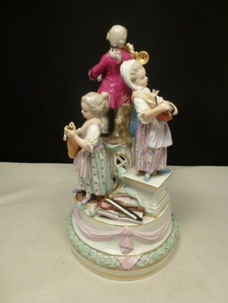 Big 19th Ce.  Meissen Porcelain Group - Of Children With Instruments 3