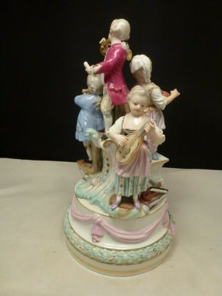 Big 19th Ce.  Meissen Porcelain Group - Of Children With Instruments 4