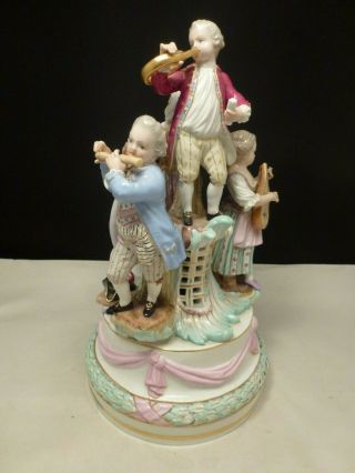 Big 19th Ce.  Meissen Porcelain Group - Of Children With Instruments 6