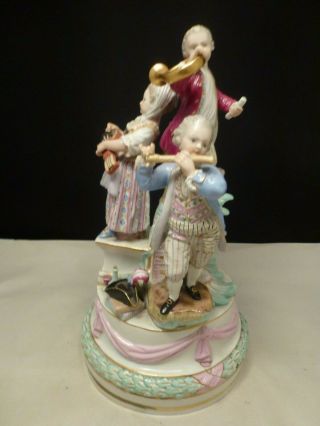 Big 19th Ce.  Meissen Porcelain Group - Of Children With Instruments 7