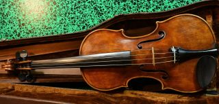 A stunning fine old violin labeled Carlo Bergonzi 1742.  sound. 3
