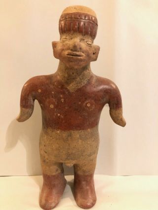 Large Rare Pre Columbian Standing Male Figure,