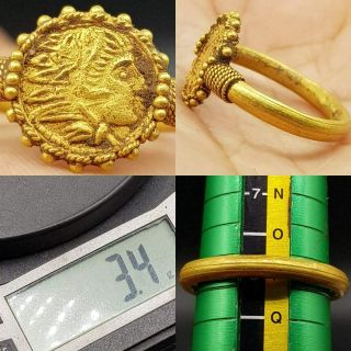 Ancient Unique Wonderful Stunning King High Karat Gold Stunning Ring 65 3