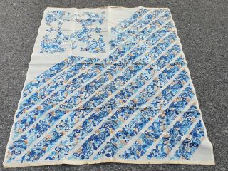 Large Antique Chinese Embroidery Textile 90 Cm X75 Cm