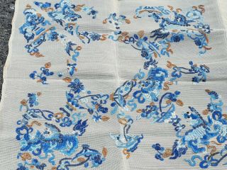 Large antique Chinese embroidery textile 90 cm x75 cm 5