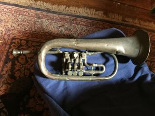 Two Antique Rotary Trumpets for Repair and or Parts 2