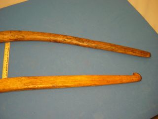 Antique Pair Wood Wooden Neck Shoulder Yoke Pole Carry Farm Water Milk Primitive 5