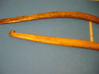 Antique Pair Wood Wooden Neck Shoulder Yoke Pole Carry Farm Water Milk Primitive 6