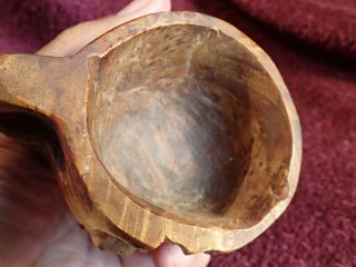 VINTAGE WELL MADE BURL WOOD DRINKING CUP KUKSA FOLK ART SCANDINAVIA 4