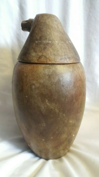 Vtg Ancient Egyptian Carved Stone Hieroglyphics Heavy Urn Vase With Lid 4