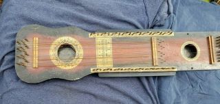 Antique Manufacturers Advertising Ukelin 32 String Wood Instrument Jersey City