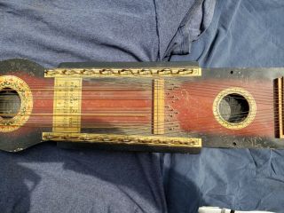 Antique MANUFACTURERS ADVERTISING UKELIN 32 String Wood Instrument Jersey City 3