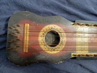 Antique MANUFACTURERS ADVERTISING UKELIN 32 String Wood Instrument Jersey City 4