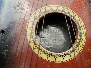 Antique MANUFACTURERS ADVERTISING UKELIN 32 String Wood Instrument Jersey City 6