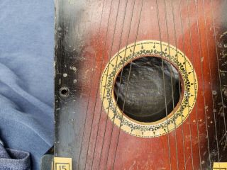 Antique MANUFACTURERS ADVERTISING UKELIN 32 String Wood Instrument Jersey City 7