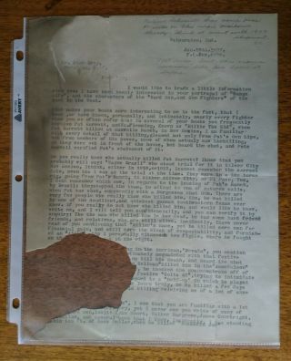 1927 Letter Charles Marlowe (marlowe) Lawman,  Outlaw Colorado Tex N.  M.  Zane Grey