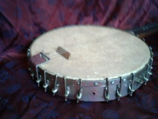 Rare J.  B.  Schall banjo made for J.  E.  Henning 1880s? Chicago for repair/project 8