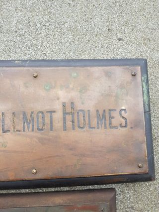 Doctors Plaque/Sign BRASS/BRONZE - RARE/ANTIQUE/ENAMEL OPENING HOURS 3