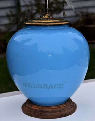 Antique Welsbach Lanterns Store Advertising Large Blue Lamp