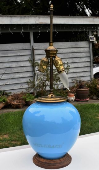Antique Welsbach Lanterns Store Advertising Large Blue Lamp 8