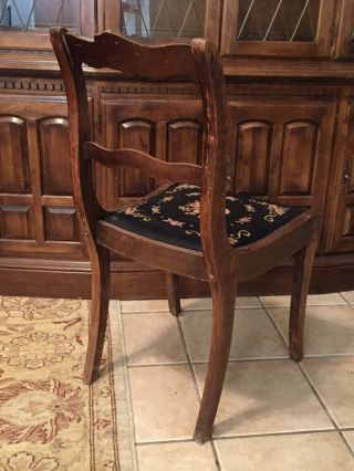 Duncan Phyfe CHAIR ANTIQUE NEEDLEPOINT Tell City SEAT DINING ROOM TABLE USA VTG 7