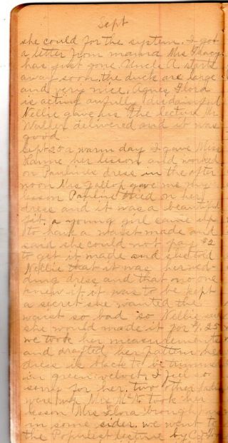 1897 - 1901 Handwritten Diary Mound City Newton Kansas Young Seamstress 