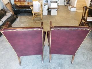 Pair HICKORY North Carolina Chippendale Wing Back Arm Chairs 4938 4