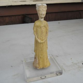 Ancient Chinese Han Dynasty Musician Or Dancer 7.  25 In Lucite Stand