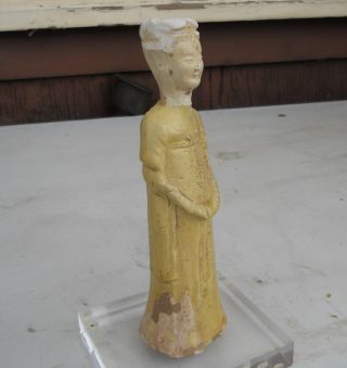 Ancient Chinese Han Dynasty Musician or Dancer 7.  25 in Lucite Stand 2