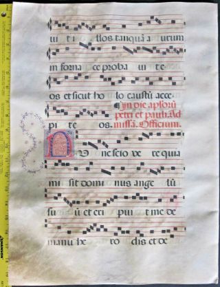 Lg.  Liturgical Music Manuscript,  Antiphonary Lf,  Vellum,  handptd.  Initials,  c.  1500,  2 2