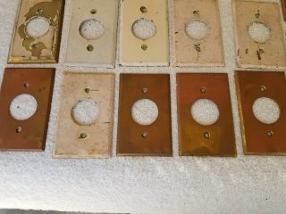 17 Brass Round Outlet Covers Wall Plate Vintage Salvage Hardware 11