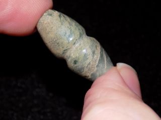 Pre - Columbian Carved Jade Tubular Bead,  Authentic,  Gemstone Quality Jade,  Rare