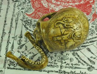 Ritual Skull Head God Elephant Tattoo Thai Amulet Talisman Magic Voodoo occult 9