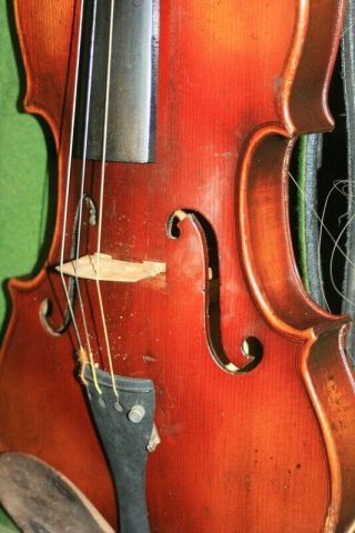 Old antique full size violin with case and bow 5
