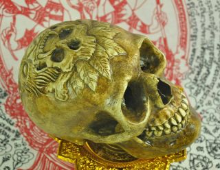 Ritual Skull Head Sak Yant Tattoo Thai Amulet Talisman Magical Occult Fetish