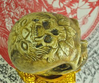 Ritual Skull Head Sak Yant Tattoo Thai Amulet Talisman Magical occult Fetish 2